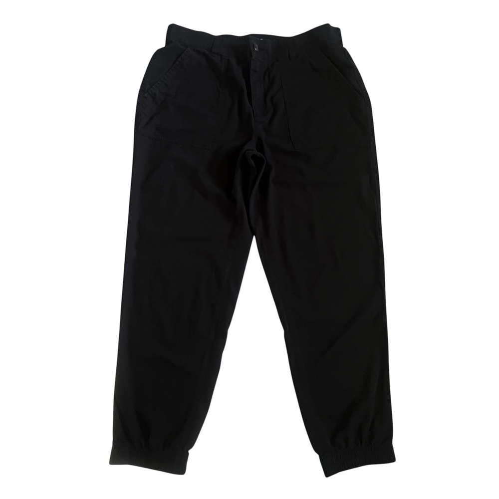 Gap Utility Joggers Womens Large Twill‎ Cotton Black Casual Athleisure Gorpcore